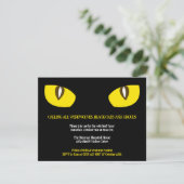 大きな黄色い猫の目が黒いハローウィンパーティ 招待状 (スタンド正面)