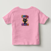 大きな黄色い目をしたかわいい黒猫 トドラーTシャツ (裏面)