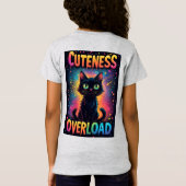 大きな黄色い目をしたかわいい黒猫 Tシャツ (裏面)