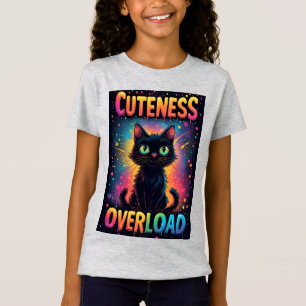 大きな黄色い目をしたかわいい黒猫 Tシャツ