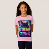 大きな黄色い目をしたかわいい黒猫 Tシャツ (正面フル)