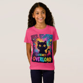 大きな黄色い目をしたかわいい黒猫 Tシャツ (正面フル)
