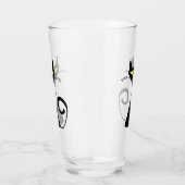 大きな黄色い目をした黒毛細い猫 タンブラーグラス (右)