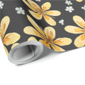 大きな黄色い花柄 ラッピングペーパー (ロールコーナー)