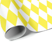 大きな黄色と白のハーレキンラッピング紙 ラッピングペーパー (ロールコーナー)