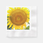 大きな黄色のひまわりフローラ 縁ありランチョンナプキン (正面)