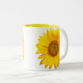 大きな黄色のひまわりマグ ツートーンマグカップ (正面右)