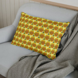 大きな黄色のひまわり花柄 枕カバー