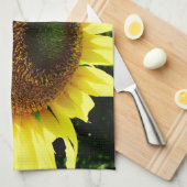 大きな黄色のひまわり キッチンタオル (四つ折り)