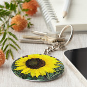 大きな黄色のひまわり キーホルダー (側面)