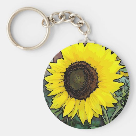 大きな黄色のひまわり キーホルダー (正面)