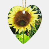 大きな黄色のひまわり セラミックオーナメント (左)