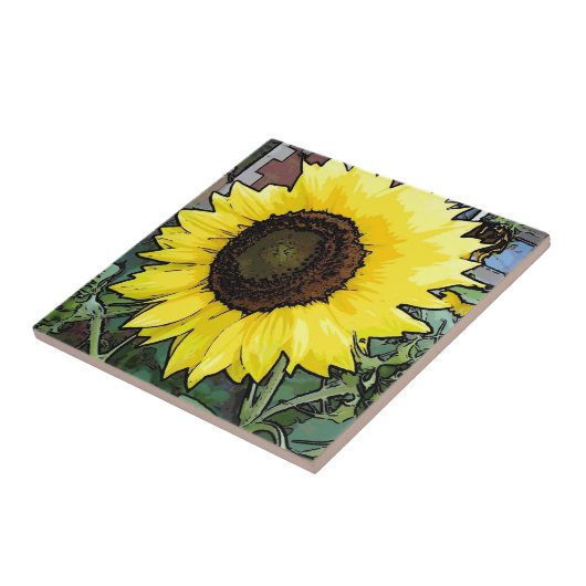 大きな黄色のひまわり タイル (側面)