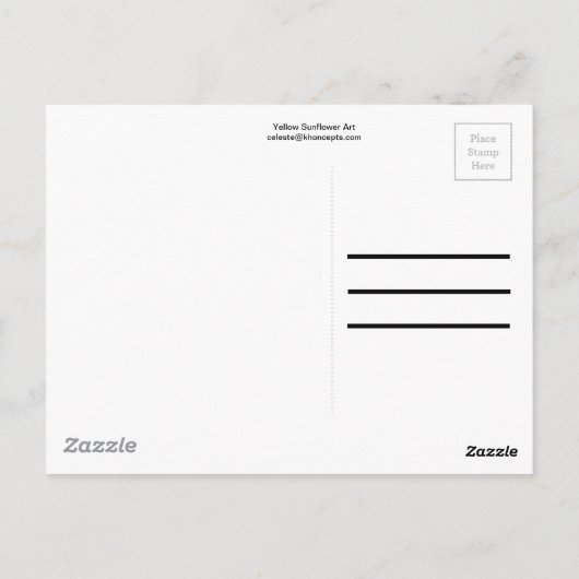 大きな黄色のひまわり ポストカード (裏面)