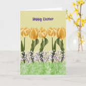 大きな黄色のチューリップを持つイースターカードの一般的 カード (黄色い花)