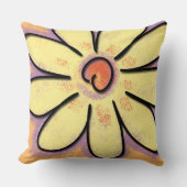 大きな黄色のデイジーの花 クッション (正面)