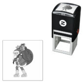 大きな黄色のブーツを履いたサンタクロース セルフインキングスタンプ (インサイチュ)