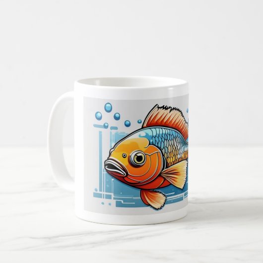 大きな黄金の魚 コーヒーマグカップ (正面左)