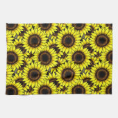大きな黄金色のひまわり キッチンタオル (横)