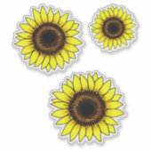 大きな黄金色のひまわり シール (正面)