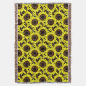 大きな黄金色のひまわり スローブランケット (正面縦)