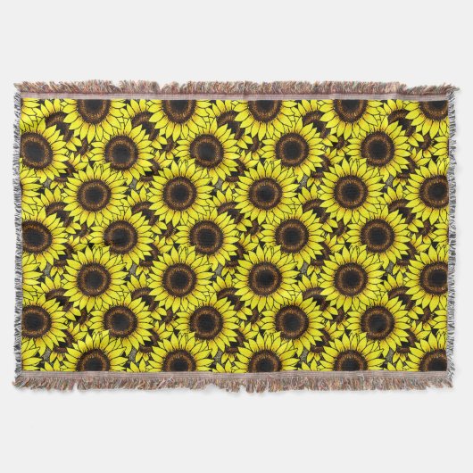 大きな黄金色のひまわり スローブランケット (正面)