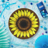 大きな黄金色のひまわり ペーパープレート (パーティー)