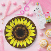 大きな黄金色のひまわり ペーパープレート (パーティー)