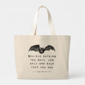 大きな黒いカラスまたはクロウハロウィンゴシック不気味 ラージトートバッグ (裏面)