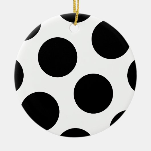 大きな黒いドット セラミックオーナメント (正面)