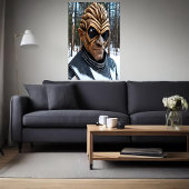 大きな黒い目をしたエイリアンのポートレート | AI Art ポスター