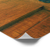 大きな黒い通り猫が家の郵便受けに飛び乗った ポスター (角)