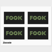 大きな黒い長方形のFookステッカー 長方形シール (シート)