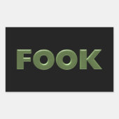 大きな黒い長方形のFookステッカー 長方形シール (正面)