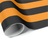 大きな黒とオレンジのストライプ ラッピングペーパー (ロールコーナー)