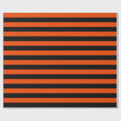 大きな黒と明るいオレンジ色のストライプ ラッピングペーパー (フラット)