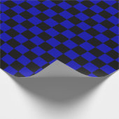 大きな黒と王室の青のチェックのラッピング紙 ラッピングペーパー (角)