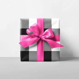 大きな黒と白のギンガム ラッピングペーパー