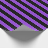 大きな黒と紫のストライプ紙 ラッピングペーパー (角)