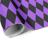 大きな黒と紫のハーレキンラッピング紙 ラッピングペーパー (ロールコーナー)