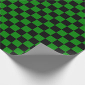 大きな黒と緑のチェックのラッピング紙 ラッピングペーパー (角)