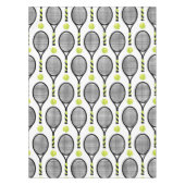 🎾大きな黒と緑のテニス🎾白 テーブルクロス (正面)