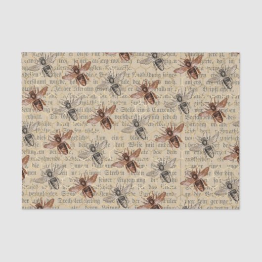 大きな黒と銅ミツバチ 薄葉紙 (正面)