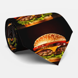 大きな黒のハンバーガーネックタイ ネクタイ