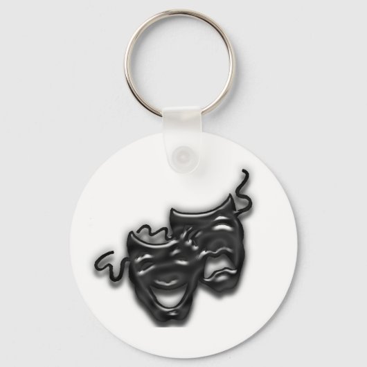 大きな黒のマスクキーチェーン キーホルダー (正面)