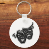 大きな黒のマスクキーチェーン キーホルダー (正面)