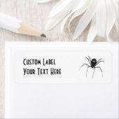大きな黒の不気味な3Dクモ ラベル (インサイチュ)