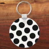 大きな黒の対角線のドット キーホルダー (正面)