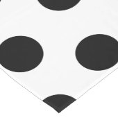 大きな黒の水玉模様パターンカスタム – 白の色 ショートテーブルランナー (コーナー)