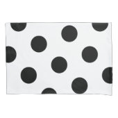 大きな黒の水玉模様パターンカスタム – 白の色 枕カバー (正面)